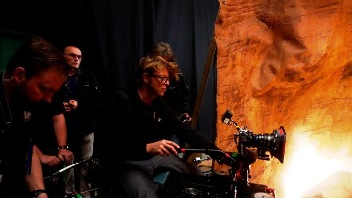 Academy Award-winning cinematographer Anthony Dod Mantle filming 127 Hours with equipment provided by HD Camera Rentals